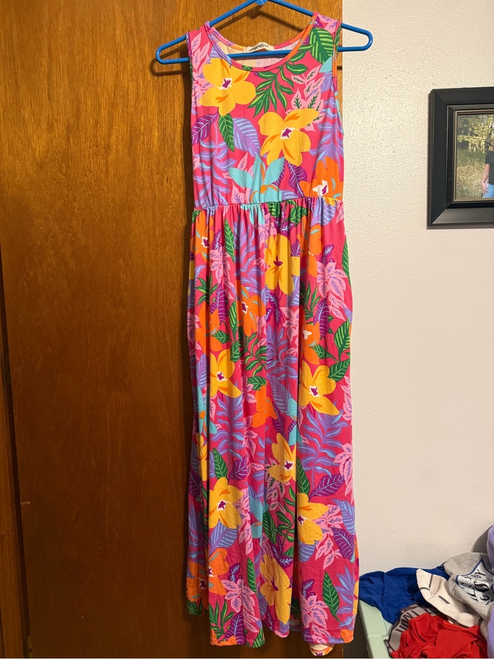 Floral Sleeveless Maxi Dress - Pink Multicolor